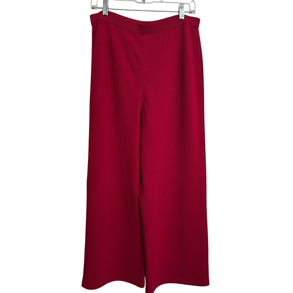 Vintage St. John Collection Red Santana Knit Pencil Skirt Straight Midi 12